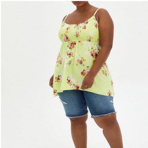 Torrid Babydoll Challis Smocked Cami Size 2X